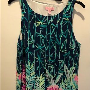 Lilly Pulitzer Floral shift dress with silk lining Size M
